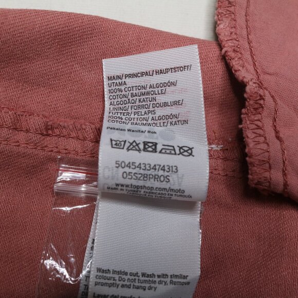 Topshop Asymmetrical Button Skirt With Pockets in Dusty Rose, size Small - Picture 9 of 11